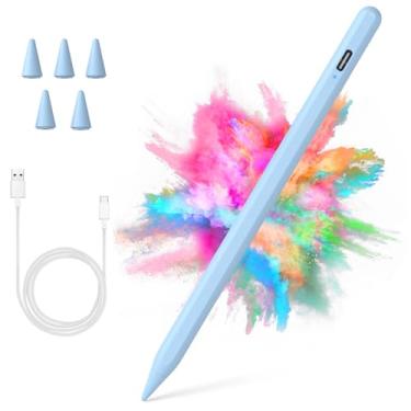 Imagem de Caneta Stylus para iPad 2018-2023 com rejeição de palma, lápis ativo para iPad 10ª/9ª/8ª/7ª/6ª geração, para iPad Pro 11/12,9 polegadas, para iPad Air 5ª/4ª/3ª, para iPad mini 6ª/5ª geração (azul
