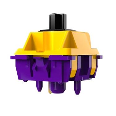 Imagem de DUROCK Interruptores Mamba, interruptor linear de haste LY de 13,45 mm, parte inferior POM nylon mistura UPE estrutura superior, 60 g mola estendida 5 pinos interruptores de teclado mecânico Mamba 60 g lubrificado, 70 peças