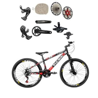 Imagem de Bicicleta Aro 26 KOG Full 25 Feeride 1x12V Freio a Disco Suspensão,13,5,Preto Vermelho