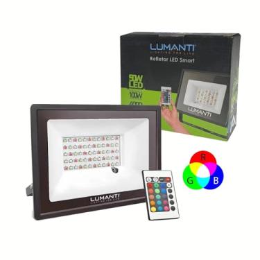 Imagem de Refletor Led Smart Lumanti RGB Colorido 50W 4000 Lúmens Preto Bivolt