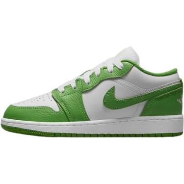Imagem de Nike Air Jordan 1 Tênis de basquete escolar de baixa qualidade Sky J verde-oliva claro/preto/celadon FD9092-300, Branco/clorofila, 19