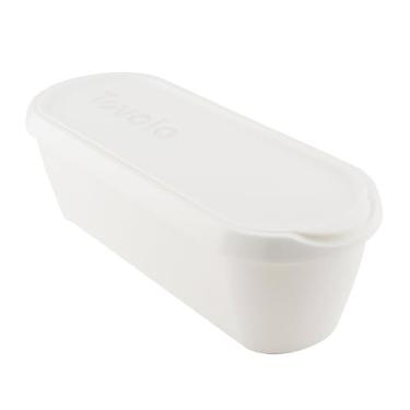 Imagem de Tovolo Banheira de sorvete Glide-A-Scoop isolada, hermética reutilizável com base antiderrapante, empilhável em prateleiras de freezer, livre de BPA, 2,5 litros, branco