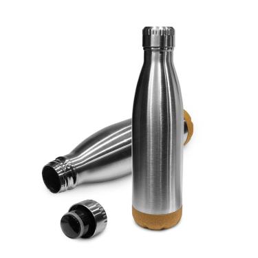 Imagem de Garrafa Térmica Squeeze 560ml De Aço Inoxidável  C/ Base Cortiça-Unissex