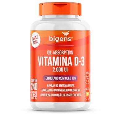 Imagem de Vitamina D3 2000ui, Softgel, Em Óleo Tcm (mct), Bigens (Unidade) (240 Cápsulas)