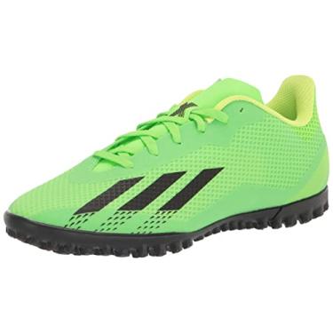 Imagem de adidas Tênis de futebol unissex adulto X Speedportal.4 Turf, Verde solar/vermelho solar/amarelo solar, 5.5 Women/12.5 Men