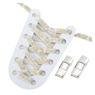 Imagem de Metal Lock Lazy People Shoelace Mix And Match Colors Outdoor Sport Elastic Shoelaces Children Adult Shoe Accessories(Bronz white gold)