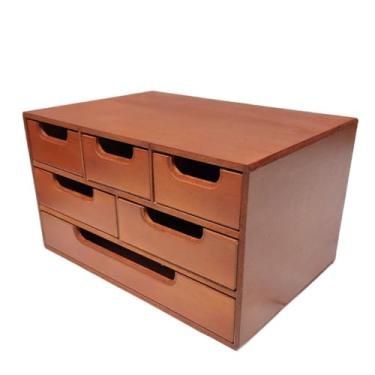 Imagem de Gaveteiro Organizador Escritório Multiuso Quarto Comoda Luxo com Gavetas Mogno