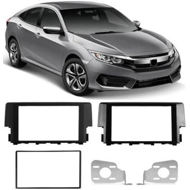 Imagem de Moldura De Painel 2 Din Honda Civic G10 2017 2018 2019 2020 2021 2022 