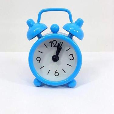 Imagem de Mini Relógio Despertador 6 cm  Azul com Alarme - Jiaxi