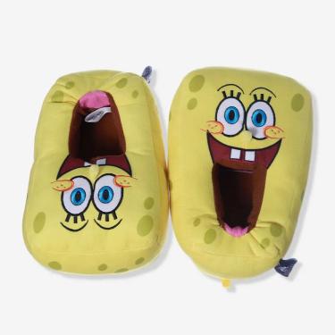 Imagem de Pantufa Bob Esponja 3d solado de borracha pelucia licenciado