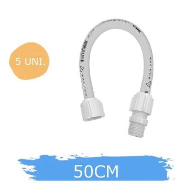 Imagem de Kit 5 Engates Flexível De Pvc  50 Cm Torneira Pia Lavatório - FORTLEV