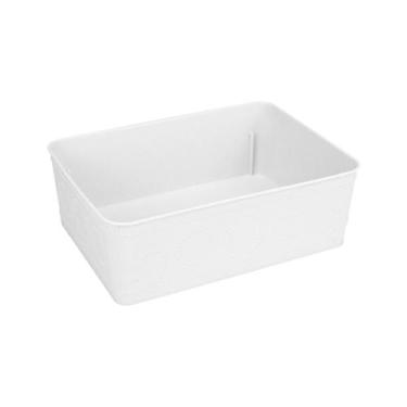 Imagem de Cesto Multiuso Decorativo Branco 19x13,5x6,5Cm 123Organizei - 123 Orga
