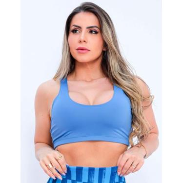 Imagem de Cropped Top Feminino Esportivo Com Bojo Removível para Academia e Trei