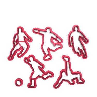 Imagem de Kit Cortadore Pasta 5 Jogadores e Bola Esporte Jogo Futebol - DOCE IMP