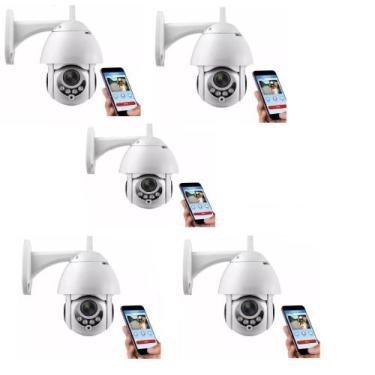 Imagem de kit 5 Câmera Ip Externa Speed Dome Wifi Auto Tracking Ip66 Ptz - V380