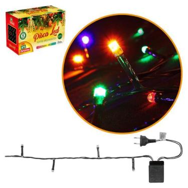 Imagem de Pisca Pisca 100 Leds Colorido 8m Fio Verde - 127v - Zein