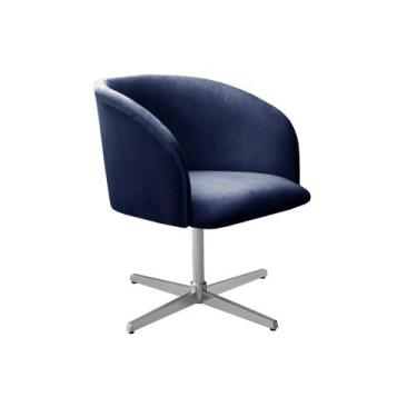 Imagem de Poltrona Decorativa Atenas Cadeira Giratória Pé Metal Fixo - Bella Dec