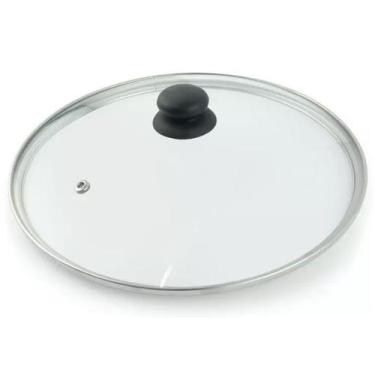 Imagem de Tampa de Vidro 16 cm com Borda de Aço Inox e Pomel com Saida para Vapo