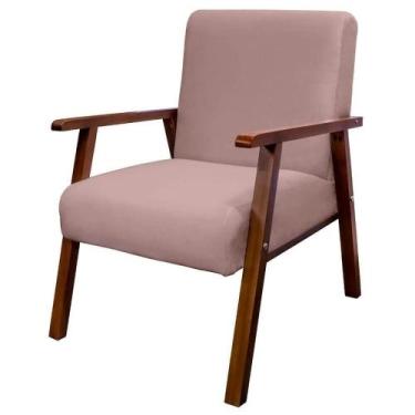 Imagem de Poltrona Decorativa Bally Veludo Rosa Rosê - Will Decor