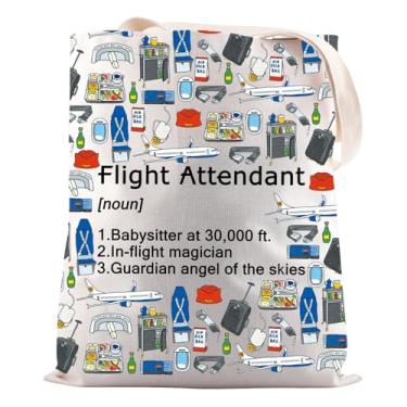Imagem de JNIAP Presentes de aeromoça, definição de comissária de bordo, presente para entusiastas de aviação, Sacola com definição de comissário de bordo