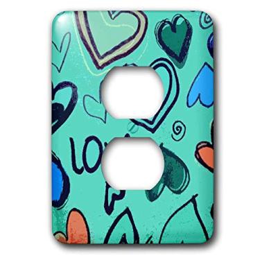 Imagem de 3dRose Lsp_23105_6 Love In Aqua 2-Plug Outlet Cover
