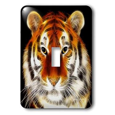 Imagem de 3dRose Interruptor de botão único Lsp_6607_1 Tiger Fractalius Art, multicolorido