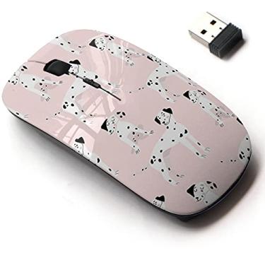 Imagem de Mouse sem fio de 2,4 G com design de padrão fofo para todos os laptops e desktops com nano receptor - Dálmatas fofos