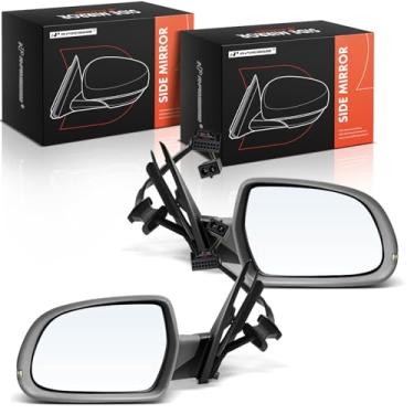 Imagem de A-Premium Par (2) espelhos retrovisores elétricos do lado do motorista e do passageiro - compatível com Audi A4, A4 Quattro, S4, 2010-2011 - Retrovisor retrovisor externo preto dobrável manual