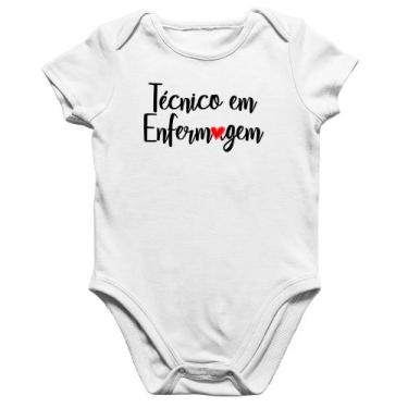 Imagem de Body Bebê Algodão Técnico em Enfermagem - Foca na Moda, Branco, P
