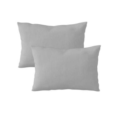 Imagem de Kit 2 Fronhas 50cm x 70cm Lisa Malha 100% Algodão Cinza Arrumadinho En