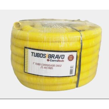 Imagem de Conduíte Corrugado Eletr. Amarelo Dn 32 mm - 1" X  25 m - Pvc - Tubos 