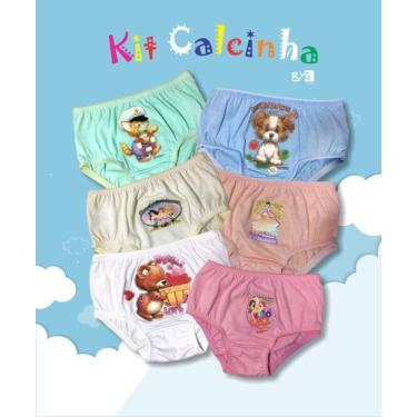 Imagem de Kit 6 Calcinha Infantil 100% Algodão P - MARAMISS LINGERIE, P