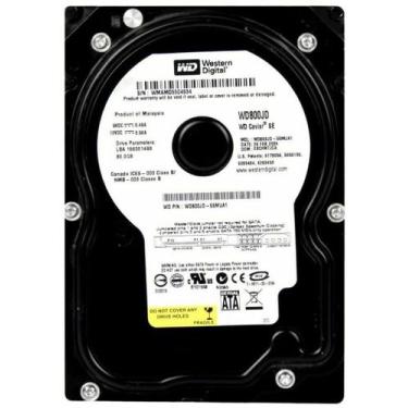 Imagem de Hd Sata Western Digital Black 80gb 7.2k 3.5 Wd800jd-08lsa0