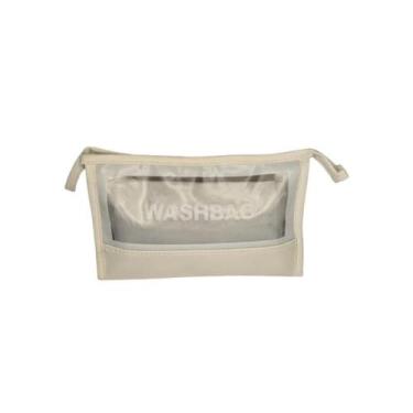 Imagem de Necessaire Viagem Bolsa Maquiagem Cosméticos Translucida WashBag imper