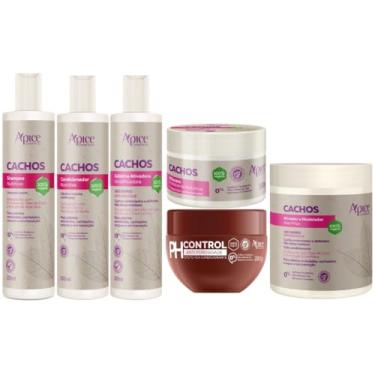 Imagem de Kit Apse Cachos 5 Itens + Mascara PH Control Tratamento Capilar Completo Cabelo Vegano