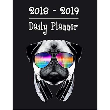 Imagem de 2018-2019 Daily Planner: Cute Pug Dog Appointment Academic Planner Daily Hourly Planner - July 2018 December 2019-18 Month Calendar