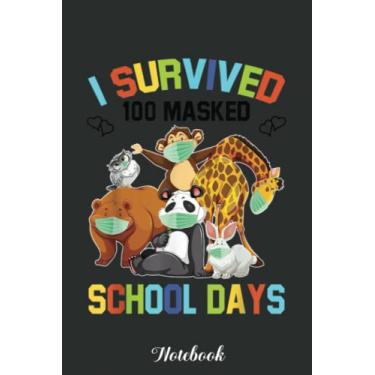 Imagem de I Survived 100 Mask School Days 100Days Of School Funny Mask Notebook: Funny 100 Days Of School Gift Lined Notebook Confetti Writing Diary Planner ... Children, Blank 110 Pages, 6x9 inches