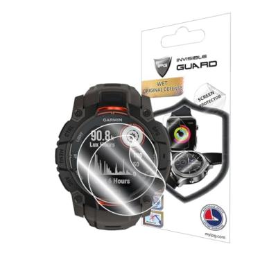 Imagem de IPG Protetor de tela de hidrogel para smartwatch GARMIN Instinct 3 – 50 mm (2 unidades) Película transparente HD invisível antiarranhões - suave/autorreparação/sem bolhas para Inst3–50 mm