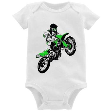 Imagem de Body Bebê Motocross Jump Verde - Foca na Moda, Branco, P