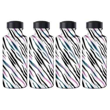 Imagem de Kit 4 Garrafinhas De Água Squeeze Lembrancinha Atacado 500ml Treino Escola Viagem (Zebra)