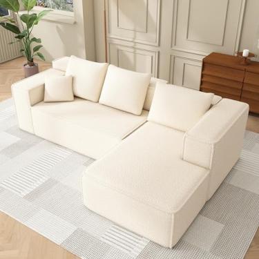 Imagem de Swbvs Sofá modular secional (branco, sofá de 3 lugares)