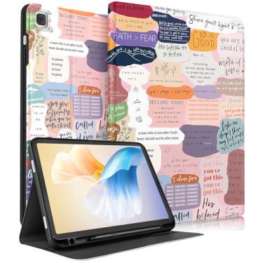 Imagem de Wazzasoft Capa para Samsung Galaxy Tab A7 de 10,4 polegadas para mulheres e meninas, capa fólio com suporte para lápis, design fofo, citações kawaii, lindas adolescentes, capas para tablet para