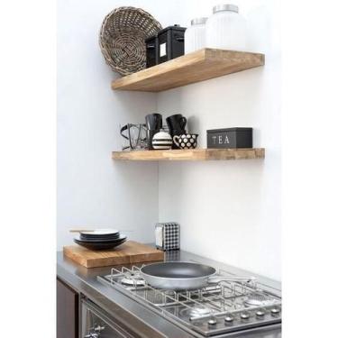 Imagem de Prateleira Com Suporte Invisível Madeira Maciça 50X24 - Loja Do Pinho
