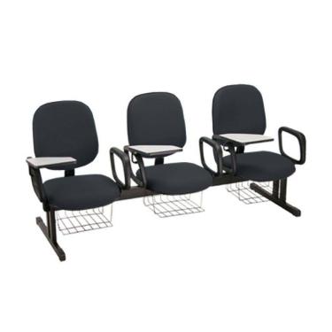 Imagem de Cadeira em longarina para Escolas Linha Uno Cinza