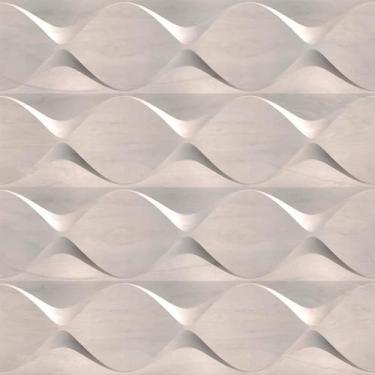 Imagem de Papel de Parede Adesivo Geométrico Bege 3D Moderno Quarto Sala de Esta