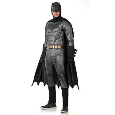 Imagem de Fantasia Batman - Batman x Super Homem Adulto 945890-P, Preto/Cinza, Sulamericana Fantasias