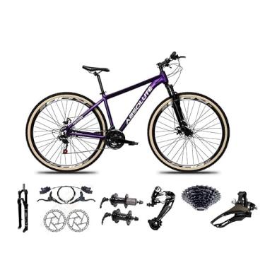 Imagem de Bicicleta Aro 29 Absolute Nero 4 Cabos Internos 27v K7 Freios Hidráulicos Kit 3x9 Suspensão Trava Pneus com Faixa (Roxo, 17)