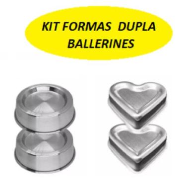 Imagem de Kit 4 Formas Ballerines Confeiteira - Forma de Bolo Coração + Forma Re