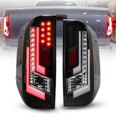 Imagem de Luzes traseiras de LED adequadas para lâmpadas traseiras Toyota Tundra 2014-2020 com caixa preta brilhante/lente transparente 2 peças AUTOWIKI