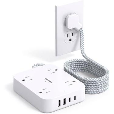 Imagem de Protetor de sobretensão Power Strip HANYCONY Cabo de 10 pés com 4 port